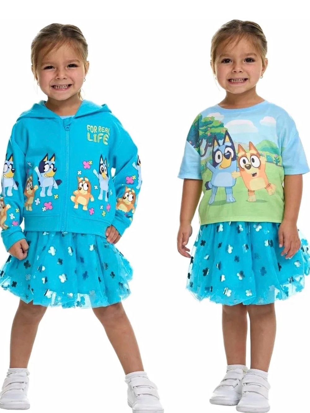 5T Nickelodeon Bluey 3 pc skirt hoodie jacket shirt outfit set clothes